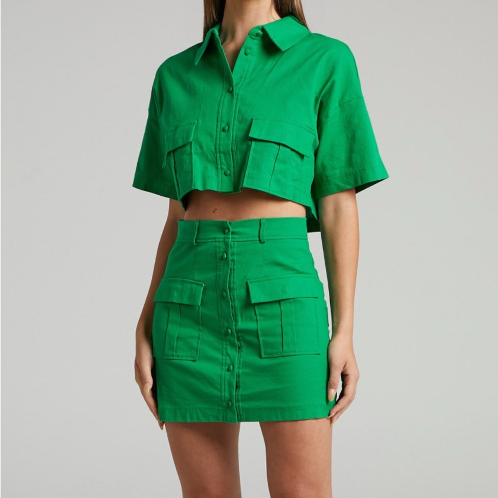 Navine Two Piece Set - Crop Top and Cargo Skirt - Showpo - US sz 6